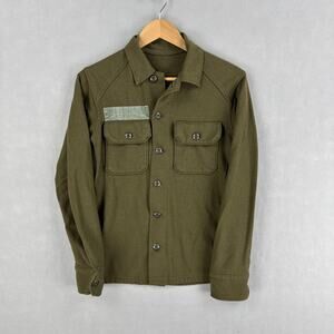 Vintage U.S Army Shirt Mens XS Green OG-108 Wool Field Button Up Military 1960s